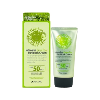 3W Clinic Intensive Green Tea Sunblock Cream SPF 50+PA+++