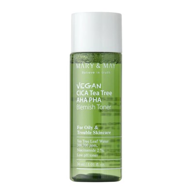 Mary&May Vegan CICA Tea Tree AHA PHA Blemish Toner 30ml