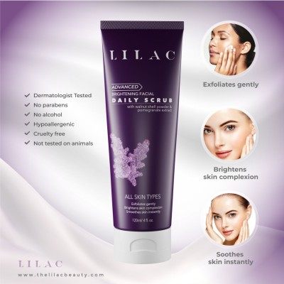 Lilac Advanced Brightening Daily Scrub All Skin Types Face Wash